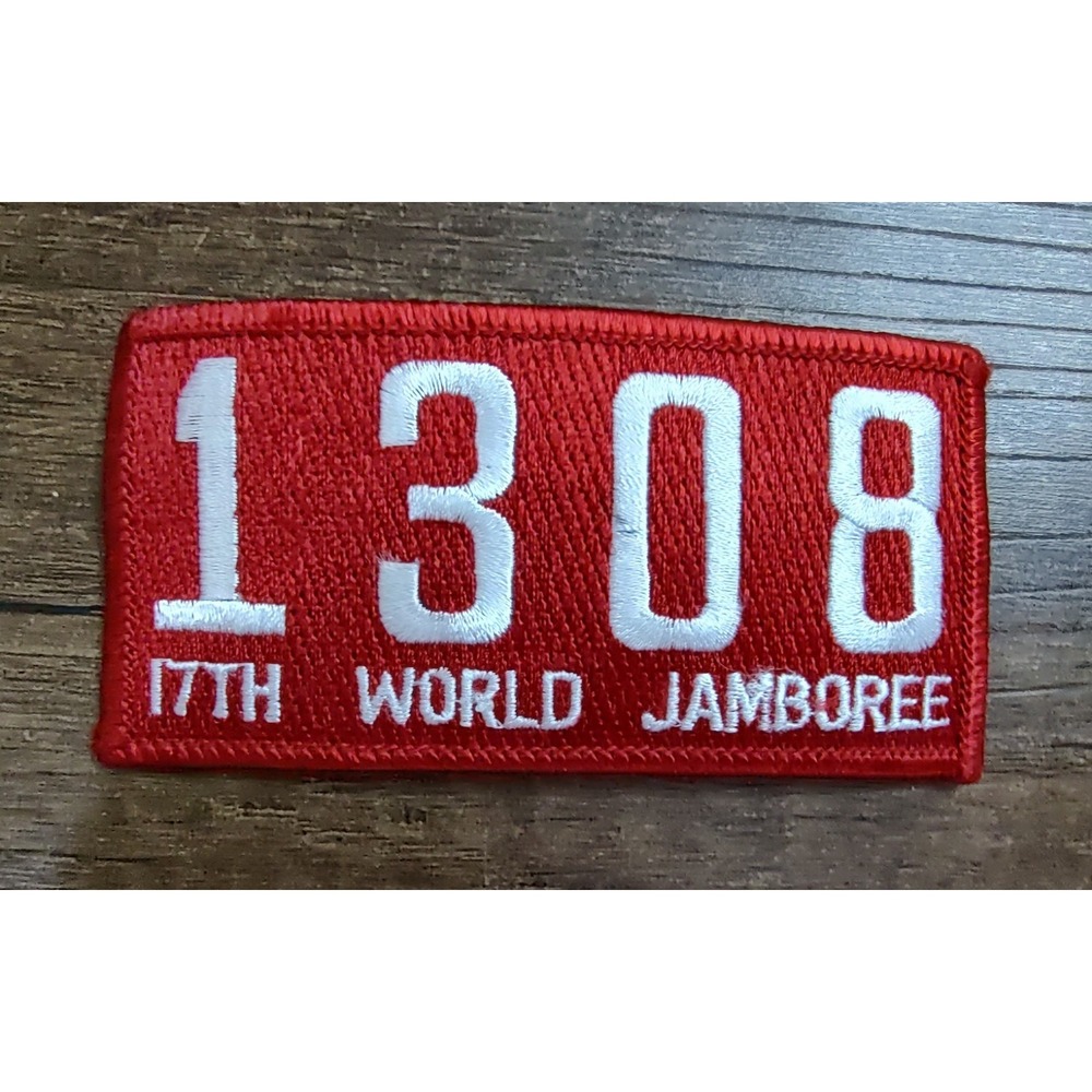 17th World Scout Jamboree BSA Troop 1308 Numbers Patch RED Embroidered Patch